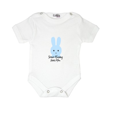 Carra Some Bunny Loves You Blue бебешко боди